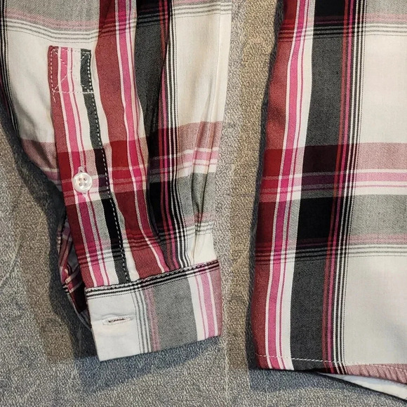 Original Weatherproof Vintage Womens Black Plaid Long Sleeve Button Up Shirt L - Picture 3 of 11